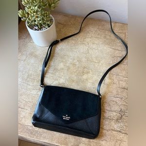 Suede & Leather Black Kate Spade Crossbody Purse